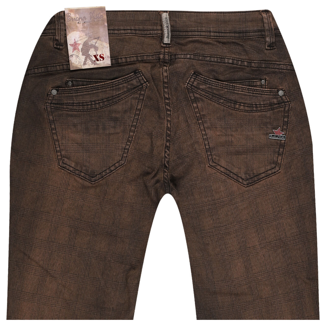Buena Vista Malibu Stretch Twill Baumwollhose cognac check Buena Vista Malibu Stretch Twill Baumwollhose cognac check