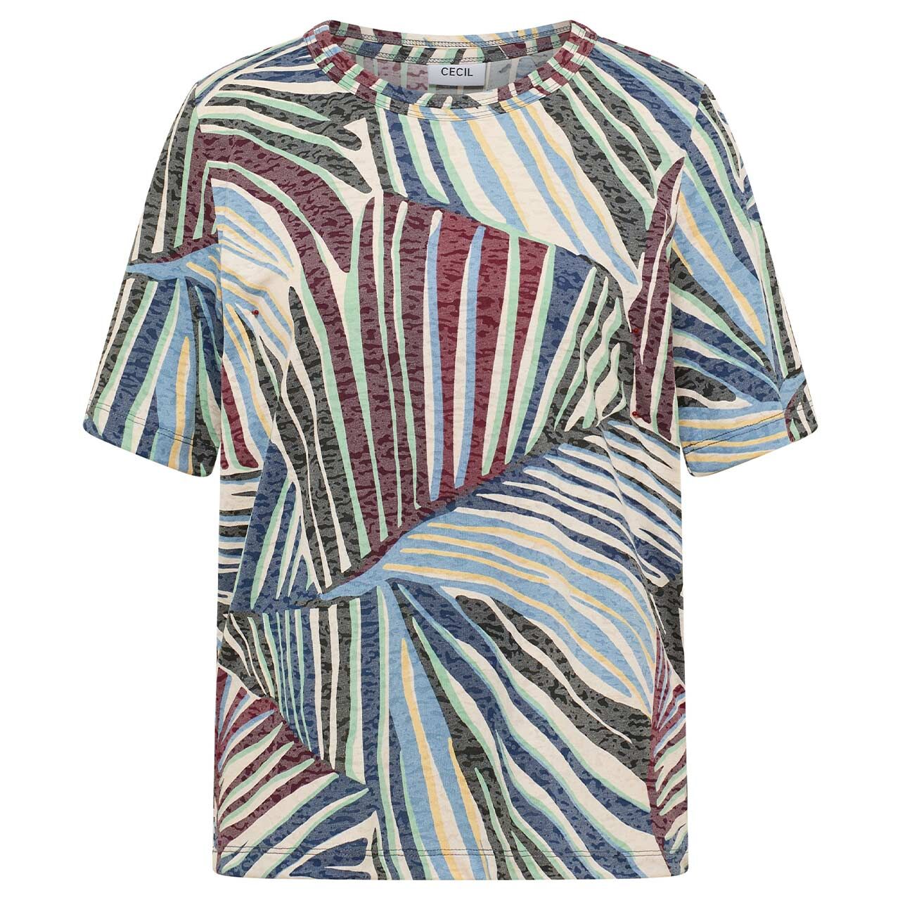Cecil Damen T-Shirt Multi Burn Out palm breeze green