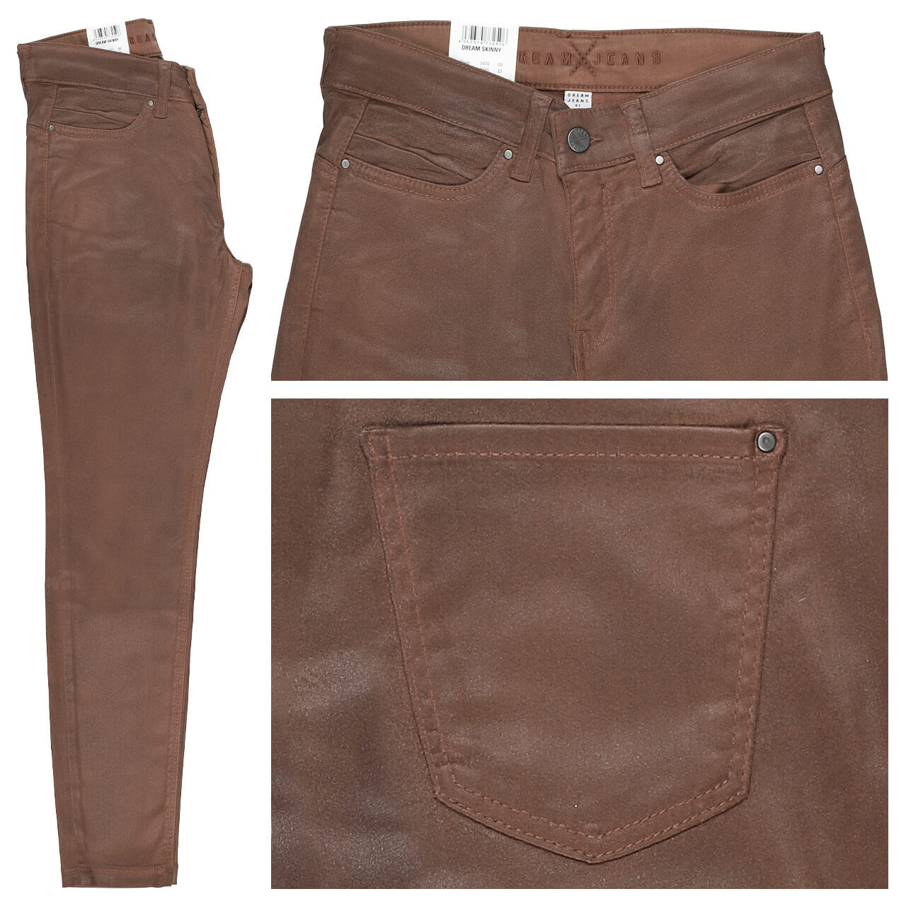 MAC Dream Skinny Jeans bison brown coated