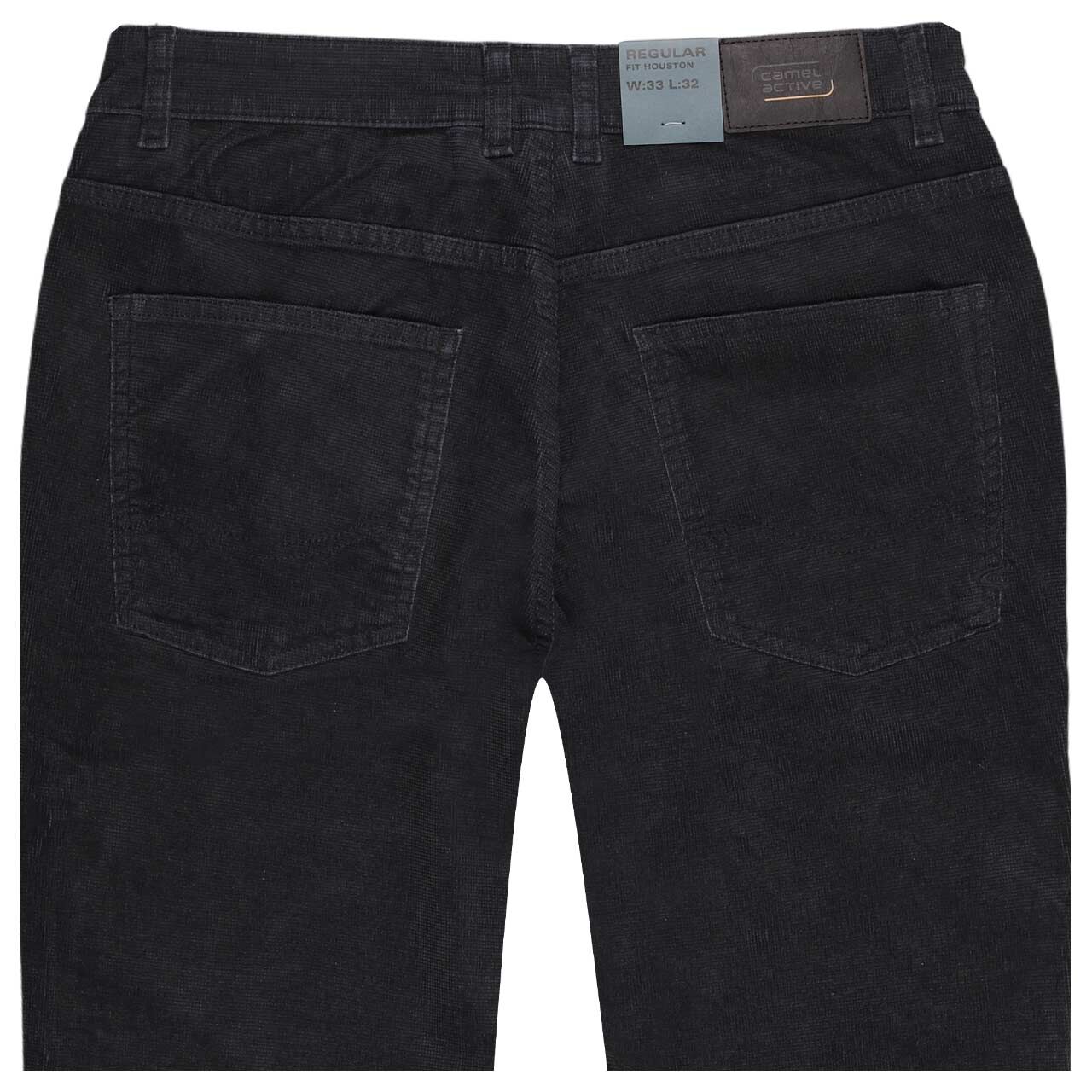 Herren Baumwollhose Houston von Camel active in Dunkelblau, detaillierte Rückansicht