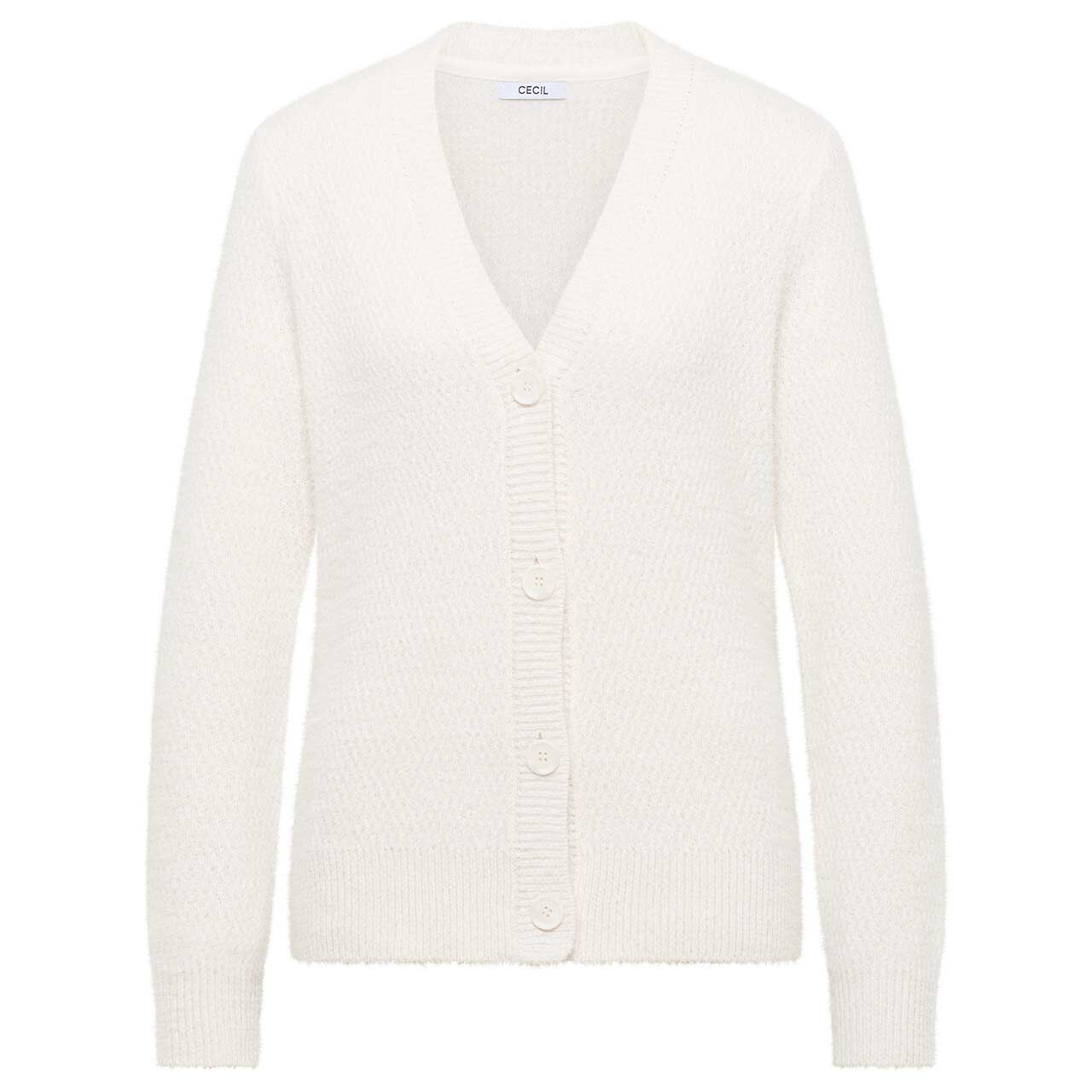 Cecil Damen Strickjacke Featheryarn Cardigan light greige