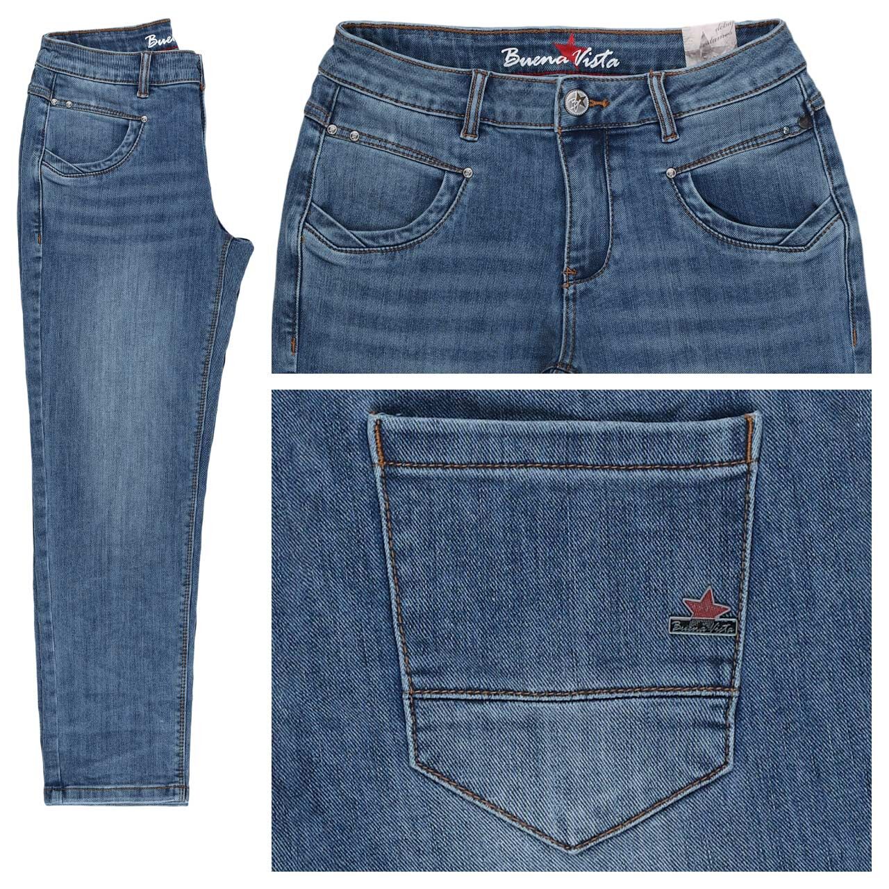 Buena Vista Anna C 7/8 Straight Stretch Denim Jeans mid stone wash