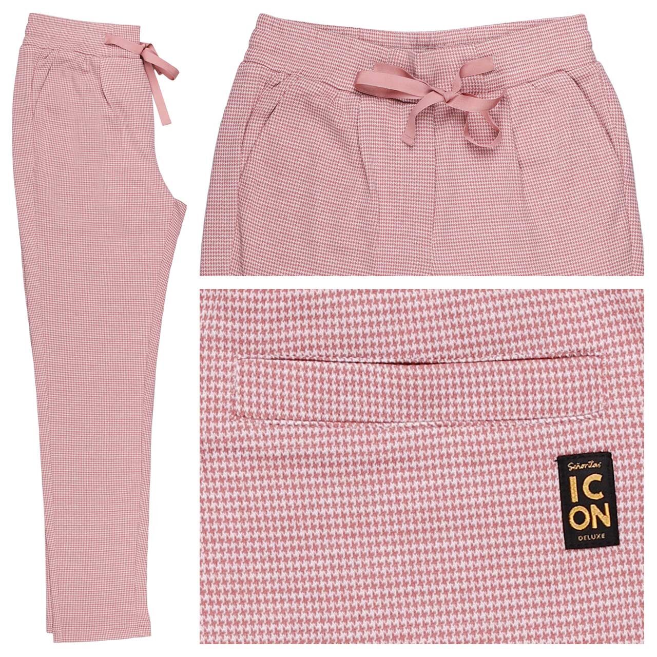 Senoritas ICON Kir Royal Jogpants Ankle Hose rosé houndstooth