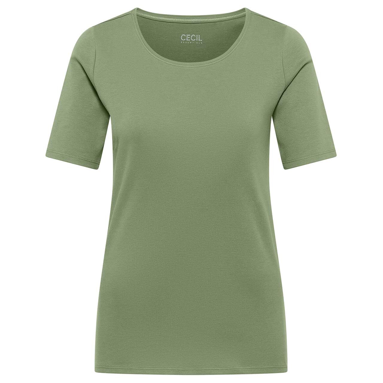 Cecil Damen T-Shirt Lena deep matcha green