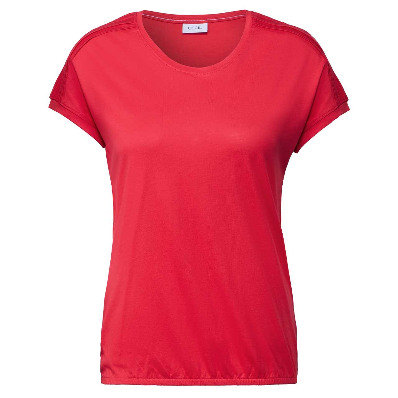 Cecil Damen T-Shirt Solid Deco Shoulder glazed apple red Cecil Damen T-Shirt Solid Deco Shoulder glazed apple red