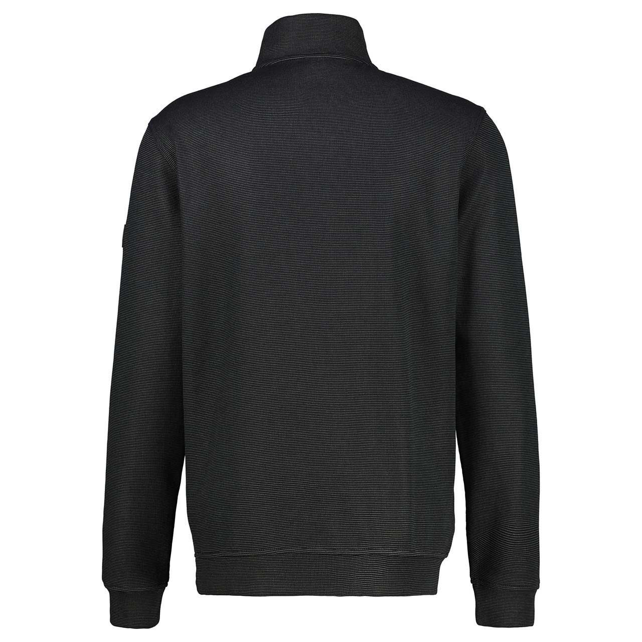 Herren Sweatshirt Troyer von Lerros in Schwarz meliert, Rückansicht