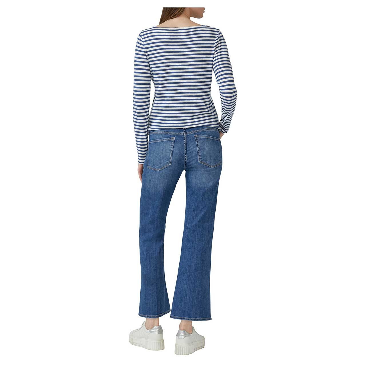 Damen Langarm Shirt von s.Oliver in Blau gestreift, Rückansicht