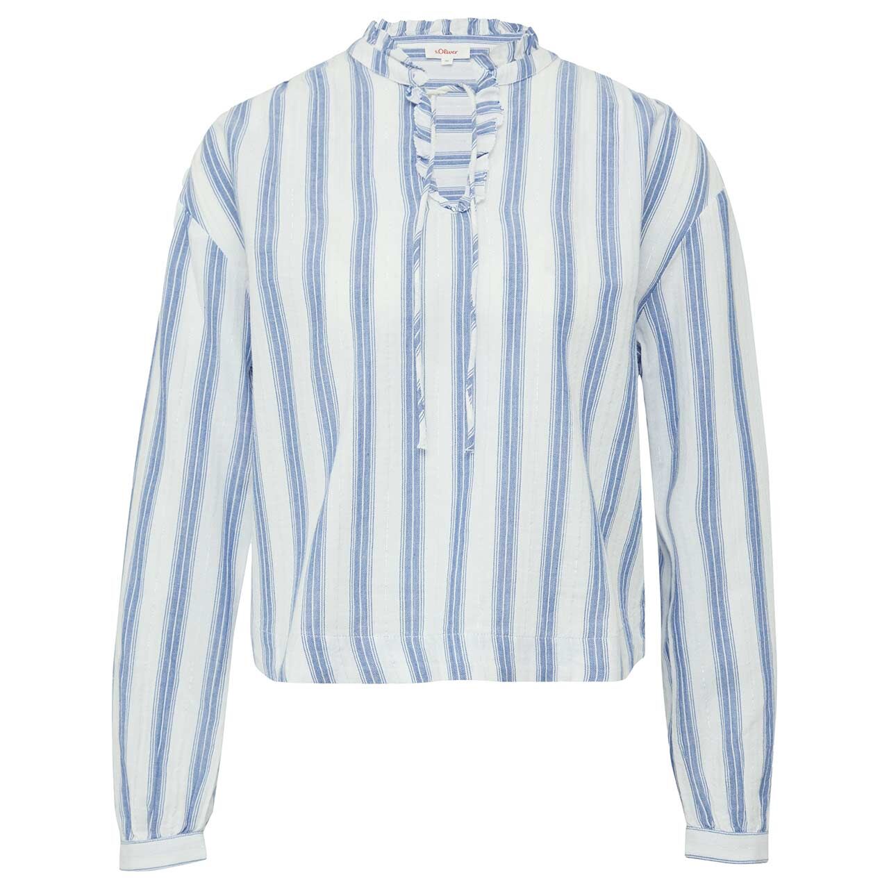 s.Oliver Damen Langarm Bluse french blue striped