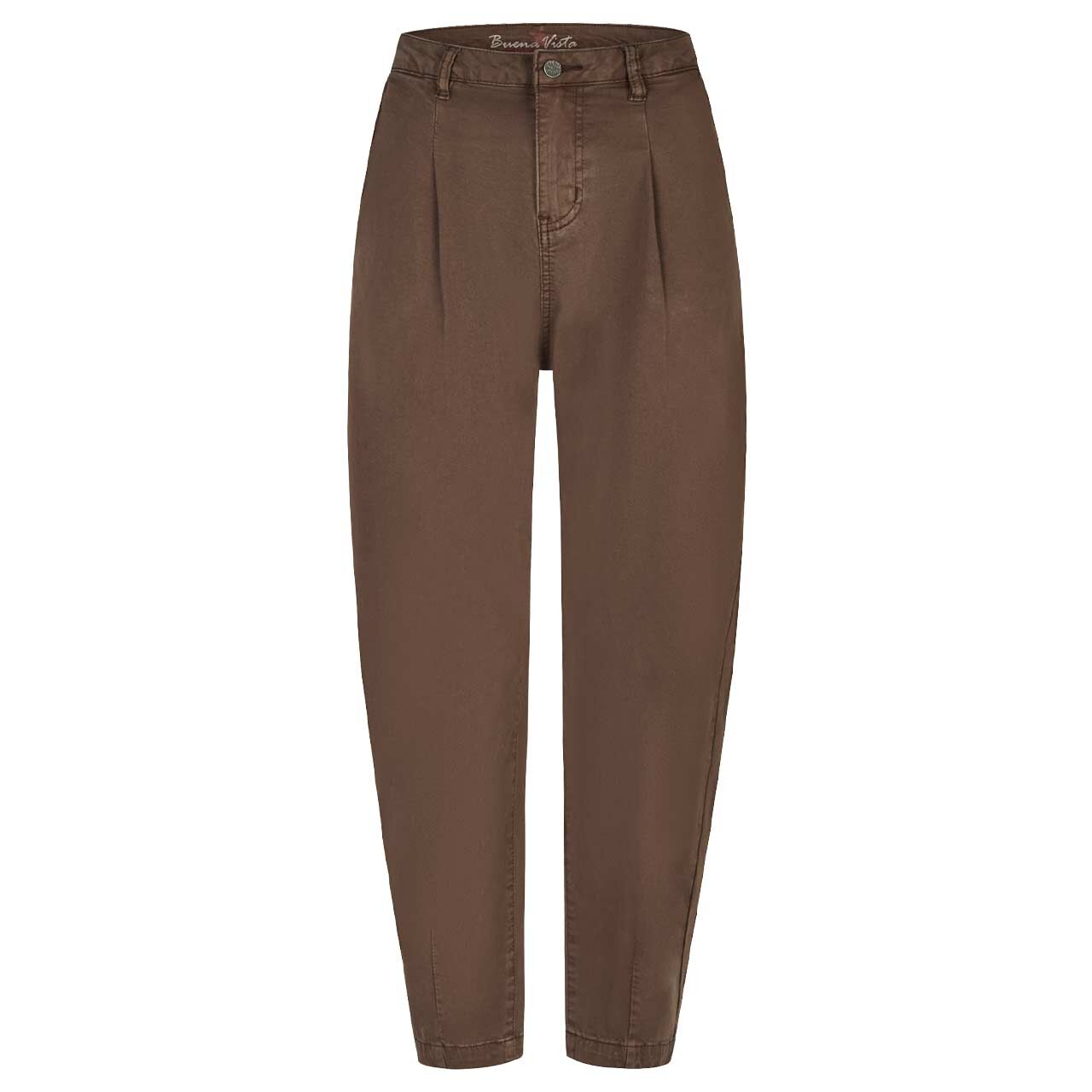 Stretch Damen Baumwollhose Ballon 7/8 Summer Twill von Buena Vista in Dunkelbraun, Vorderansicht