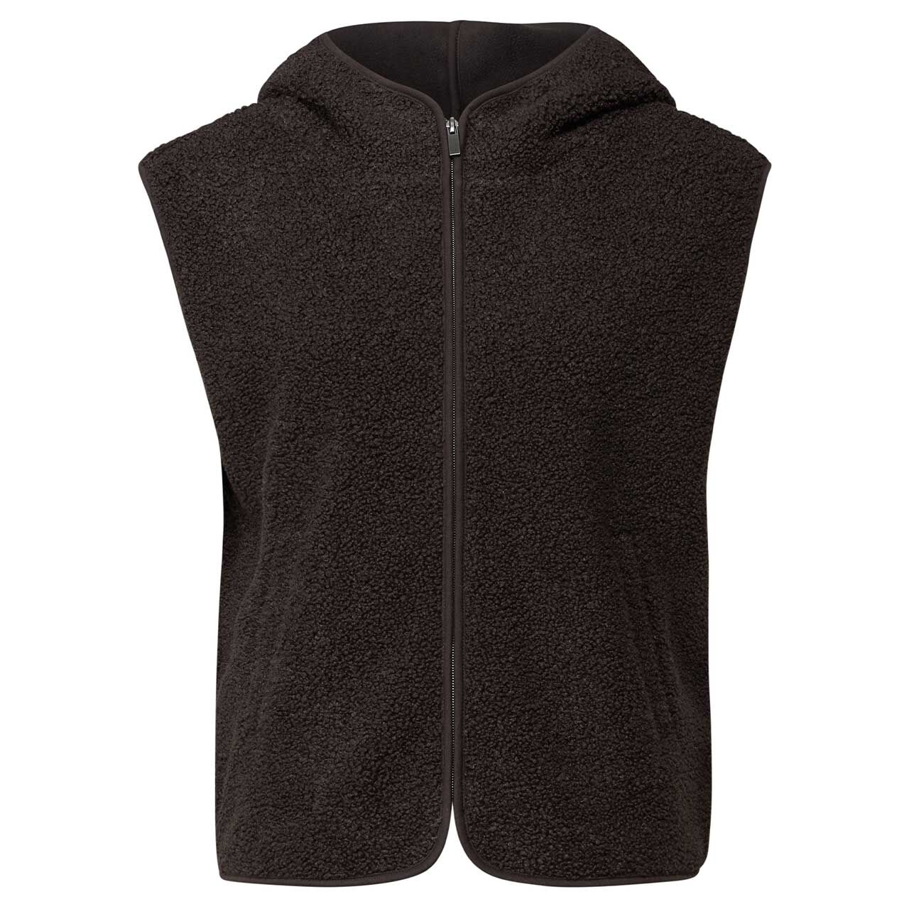 Street One Damen Hoodie Teddy Weste deep roast brown