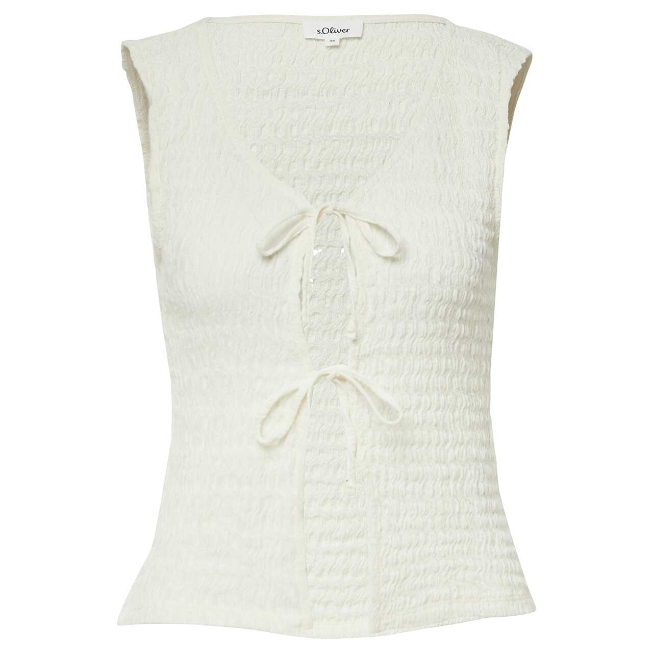 s.Oliver Damen Strickweste creme white