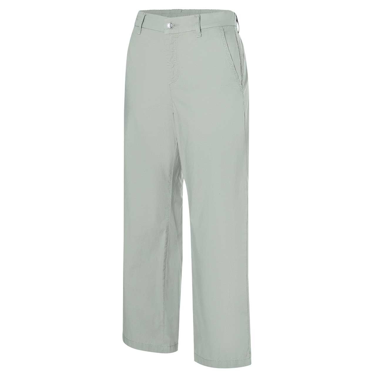 Seitenansicht der Damen 7/8 Baumwollhose Cari von MAC in Grau-Grün