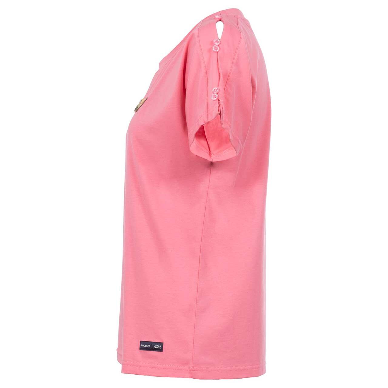 Damen T-Shirt von Soquesto in Rosa mit Print, Seitenansicht