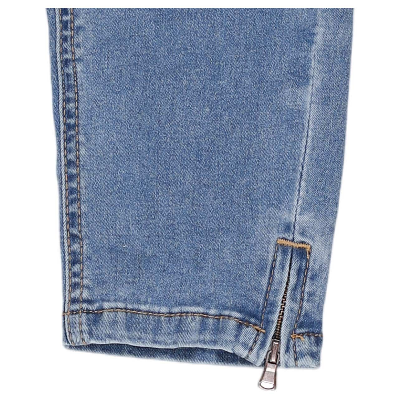 Stretch Damenjeans Malibu V 7/8 Cozy Denim von Buena Vista in Hellblau angewaschen, Detailansicht vom Saum