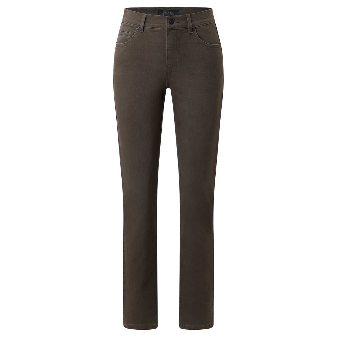 Stretch Damenjeans Cici von Angels in Dunkelbraun angewaschen, Vorderansicht