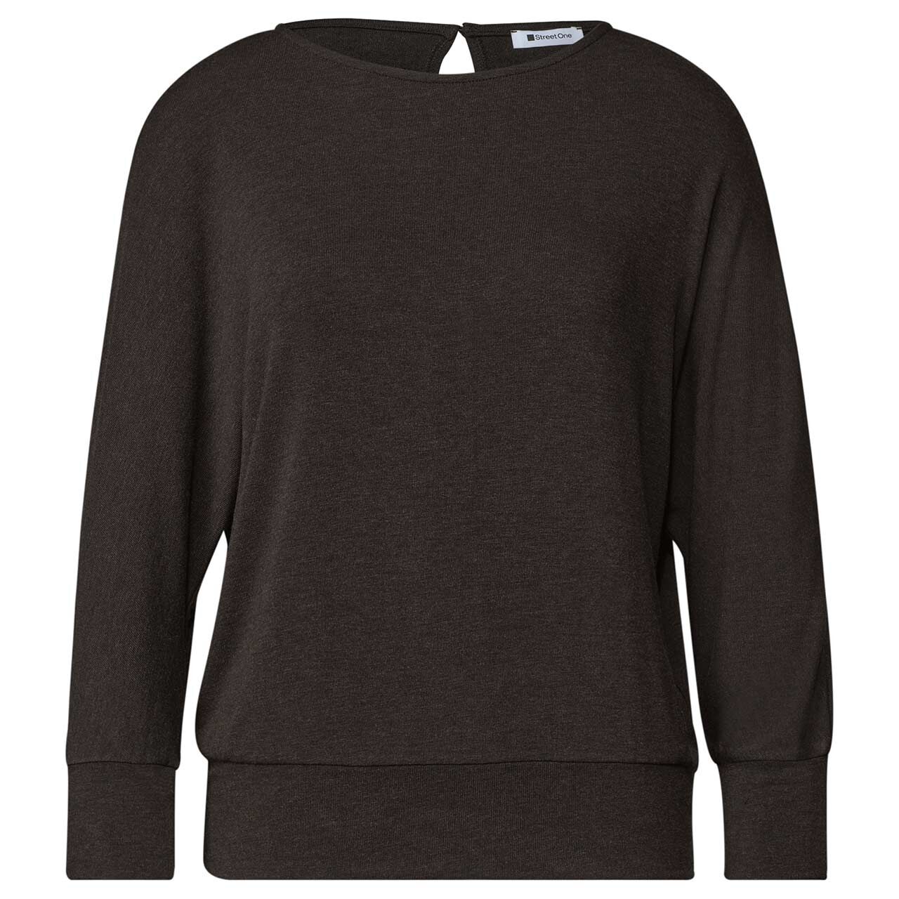 Street One Damen 3/4 Arm Shirt Batwing black coffee melange