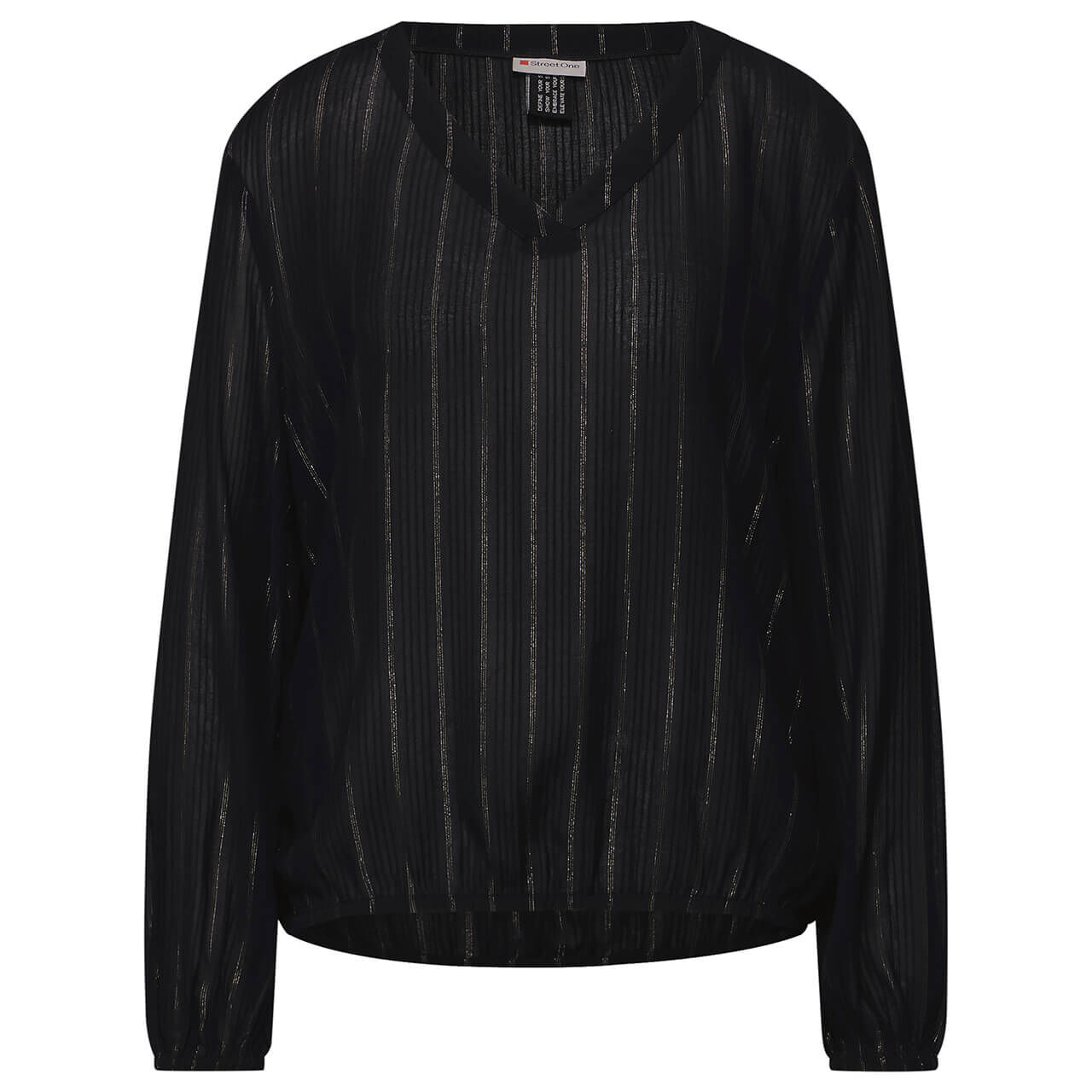 Street One Damen Langarm Bluse black glitter 