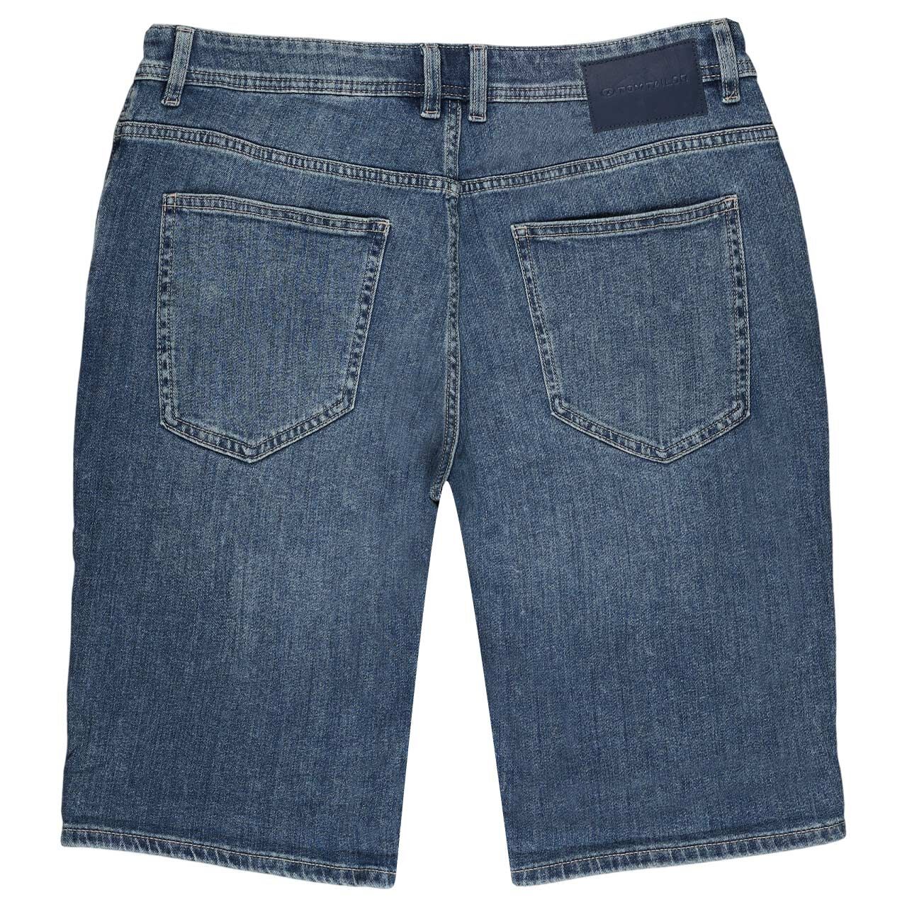 Herren Jeans Bermuda Josh von Tom Tailor in Blau angewaschen, Rückansicht