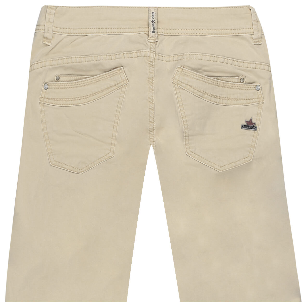buena-vista-jeans-malibu-short-stretch-twill-baumwoll-sahara-6116-hinten Buena Vista Malibu-Short Stretch Twill Baumwollhose für Damen in Hellbeige, FarbNr.: 6116