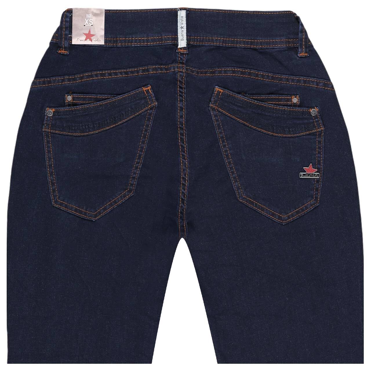 Damen Ankle Jeans Malibu Cropped Cozy Denim in Dunkelblau, detaillierte Rückansicht
