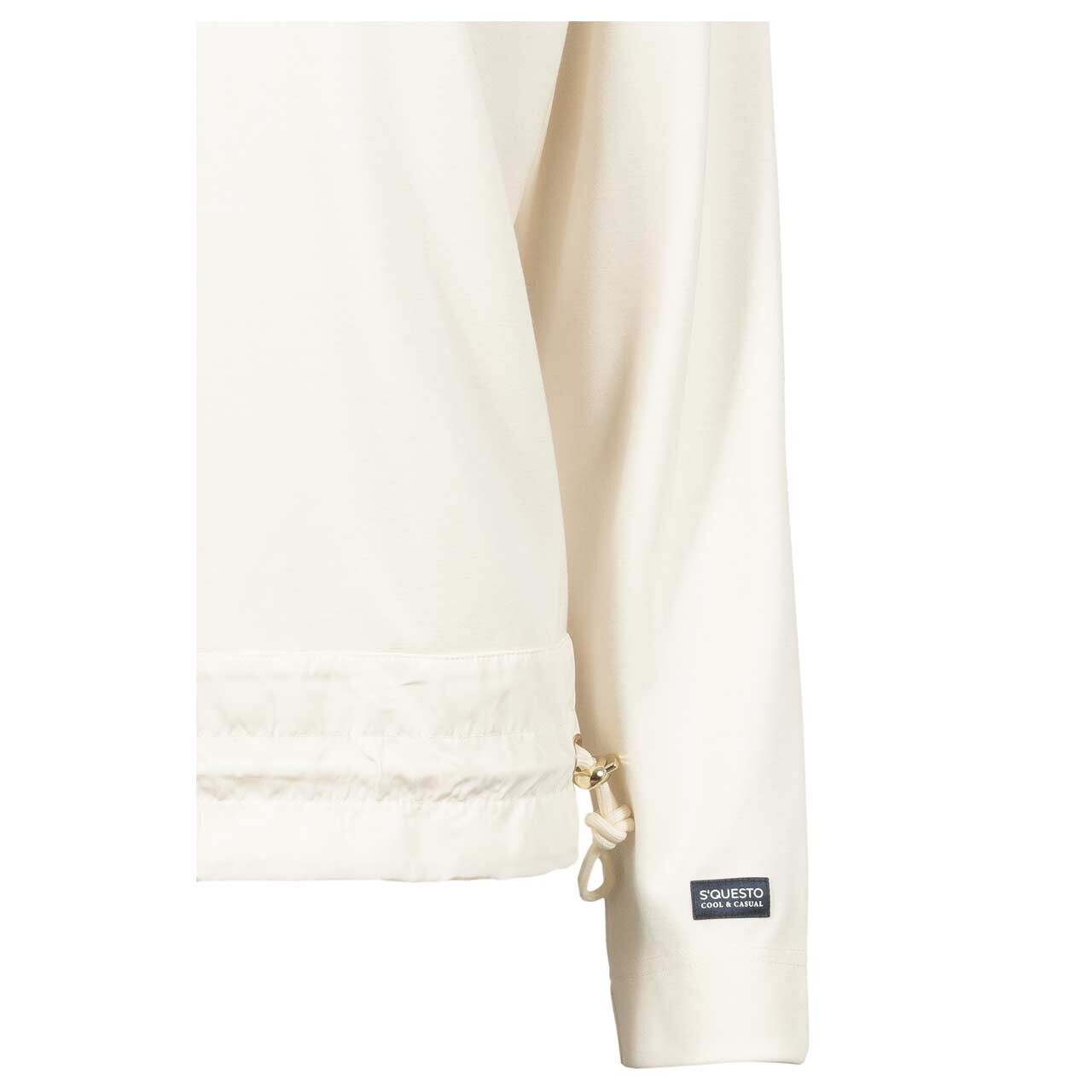 Damen Sweatshirt von Soquesto in Beige mit Print, Detailansicht Ärmel vorne