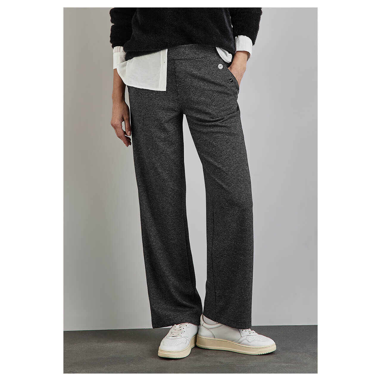 Street One Straight Leg Hose black grey