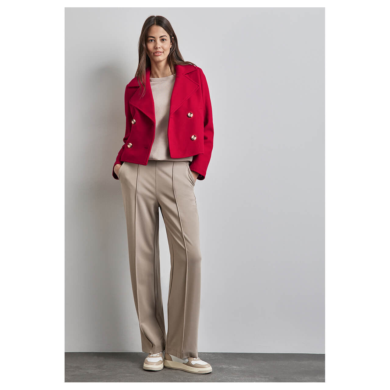 Street One Damen Jacke Short Trench Jacket intense red