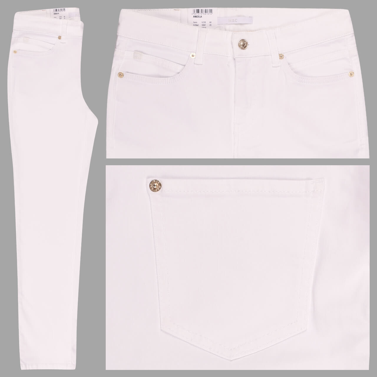 MAC Angela Jeans white golden details