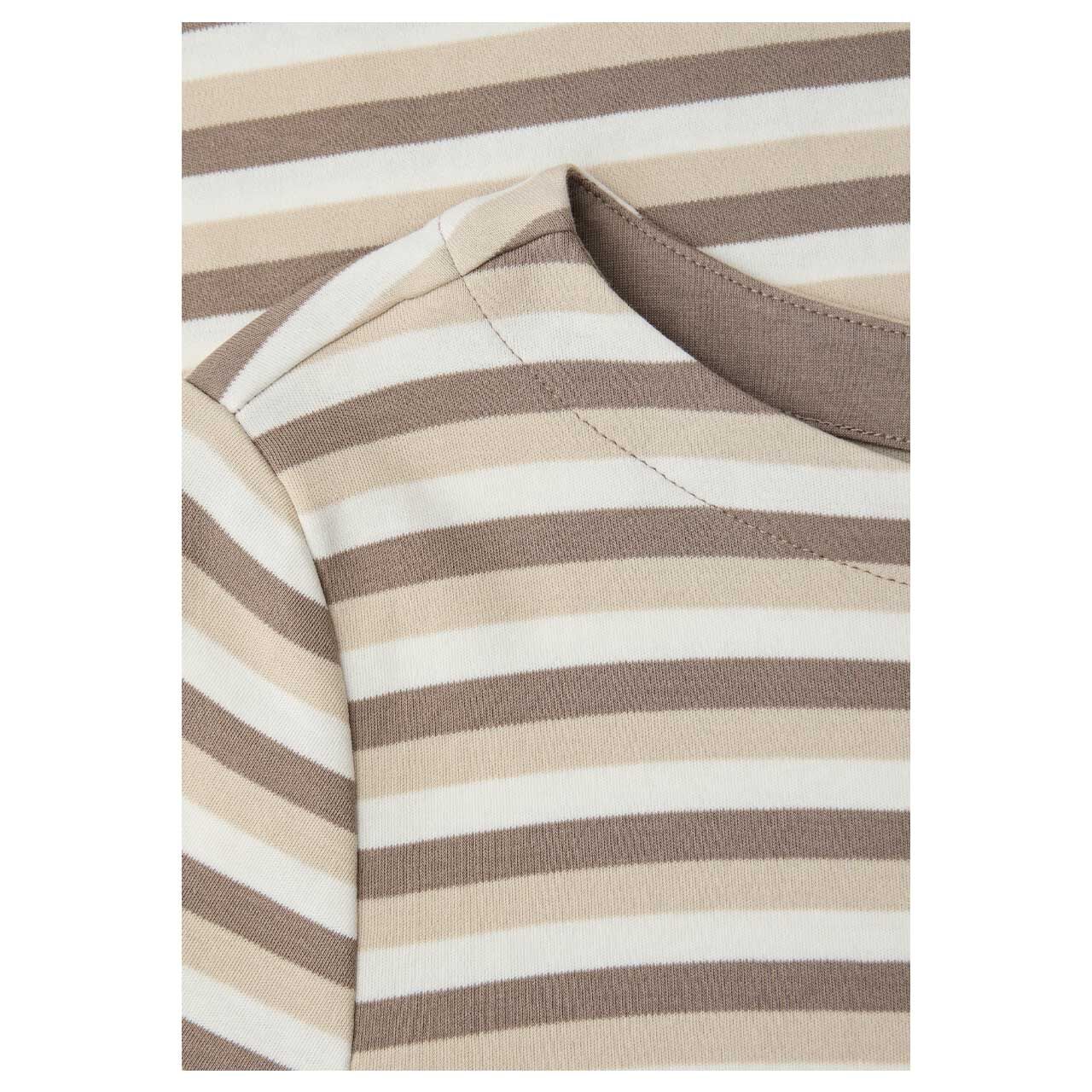 Damen Langarm Shirt Multicolor U-Boat von Street One in Braun gestreift, Detailansicht Muster