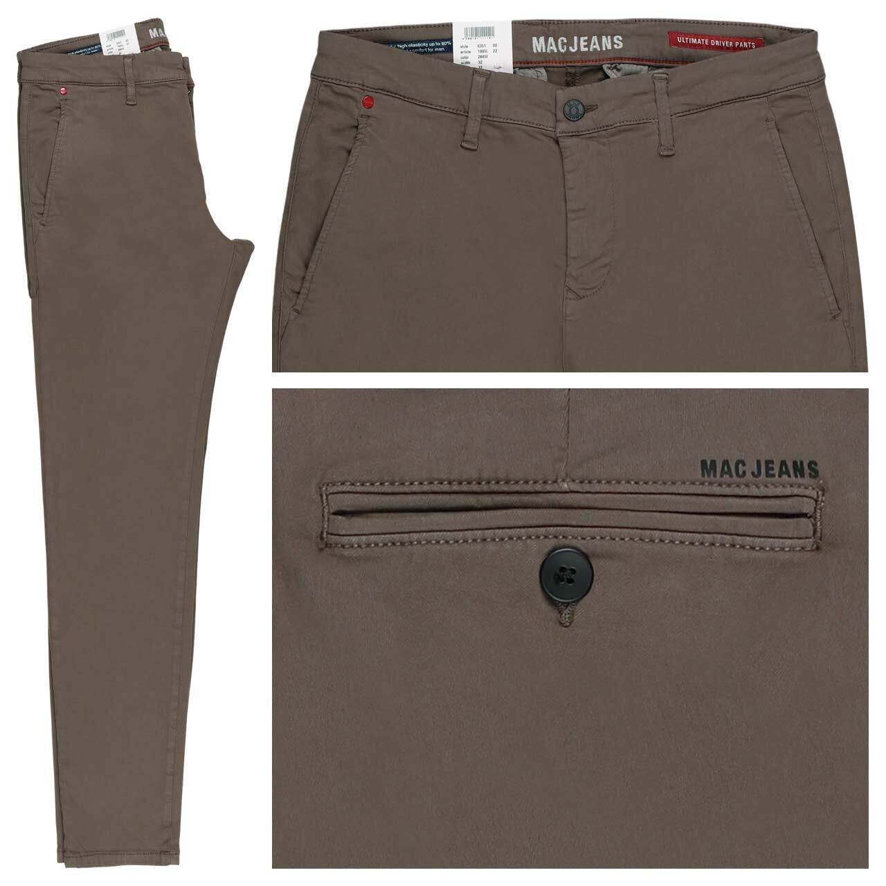 MAC Flexx Driver Pants Chino Baumwollhose chocolate brown