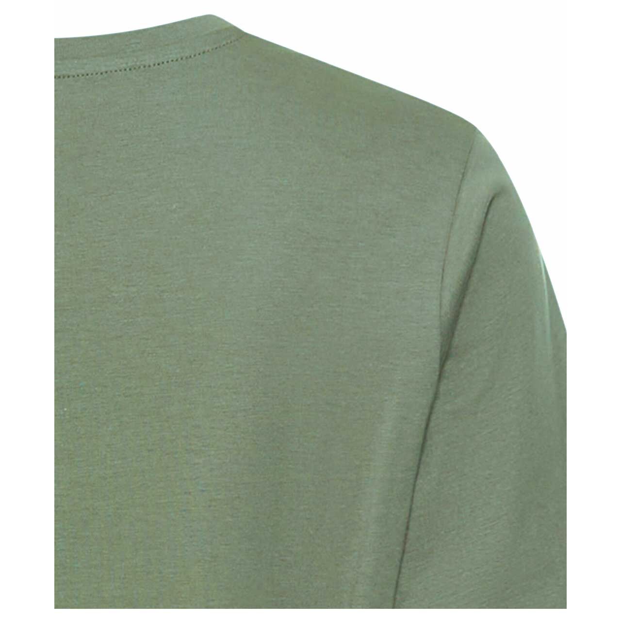 Damen T-Shirt von Camel active in Olivgrün mit Print, detaillierte Rückansicht