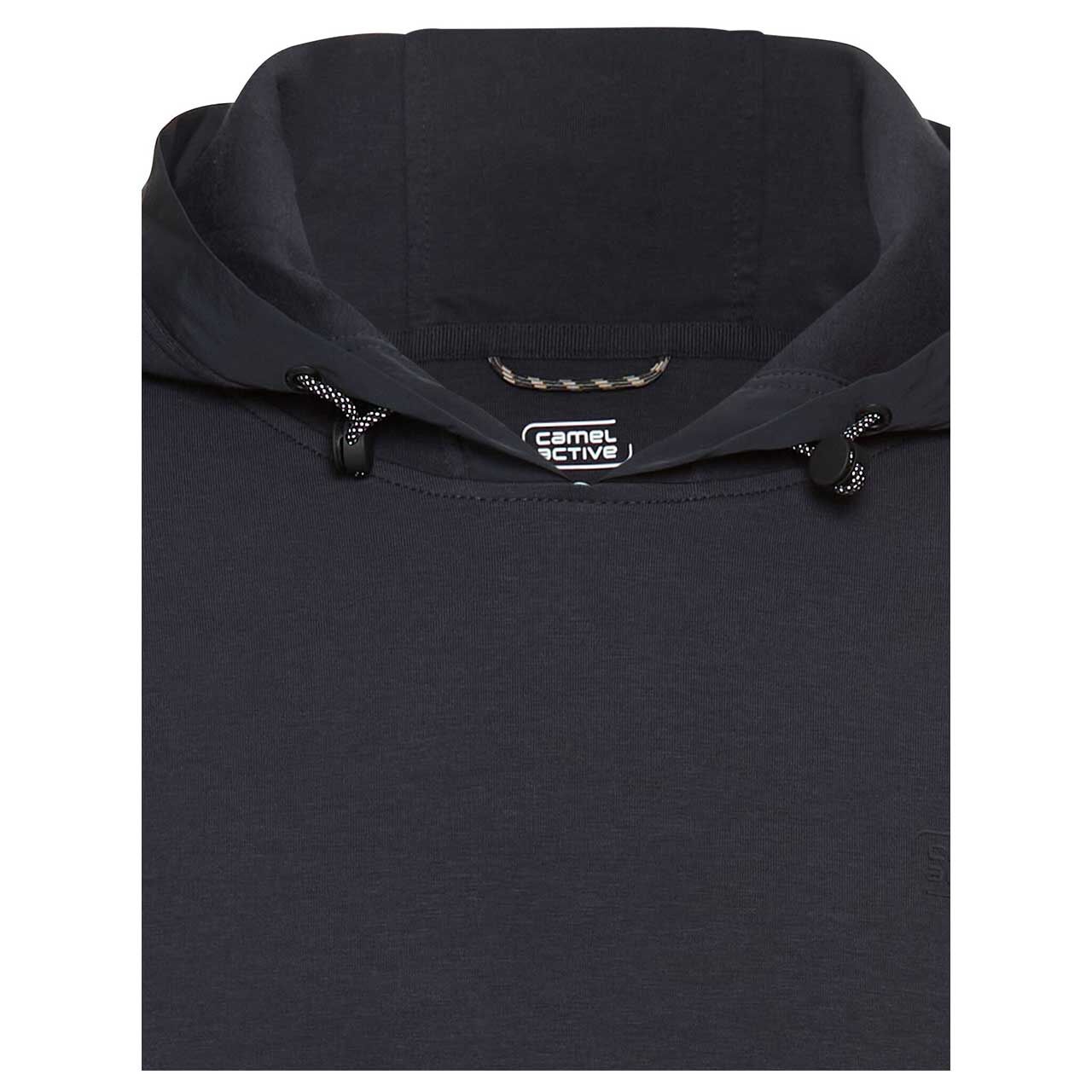 Herren Hoodie Sweatshirt von Camel active in Dunkelblau, detaillierte Vorderansicht