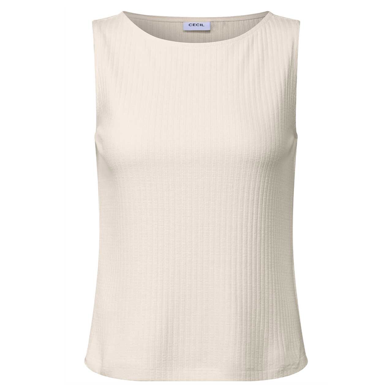 Cecil Damen Top Rib light beige