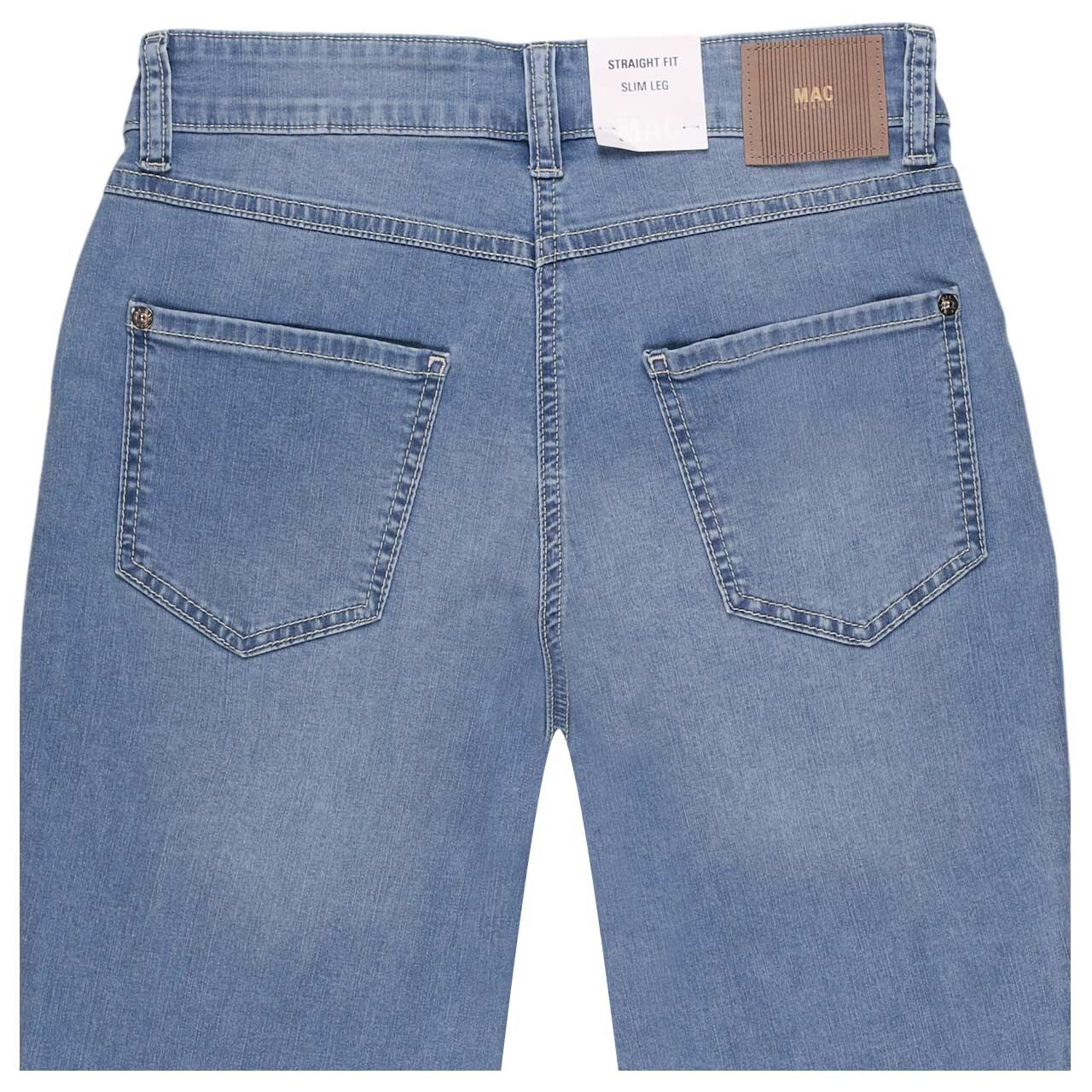 Stretch Damen 7/8 Jeans Melanie von MAC in Hellblau angewaschen, detaillierte Rückansicht