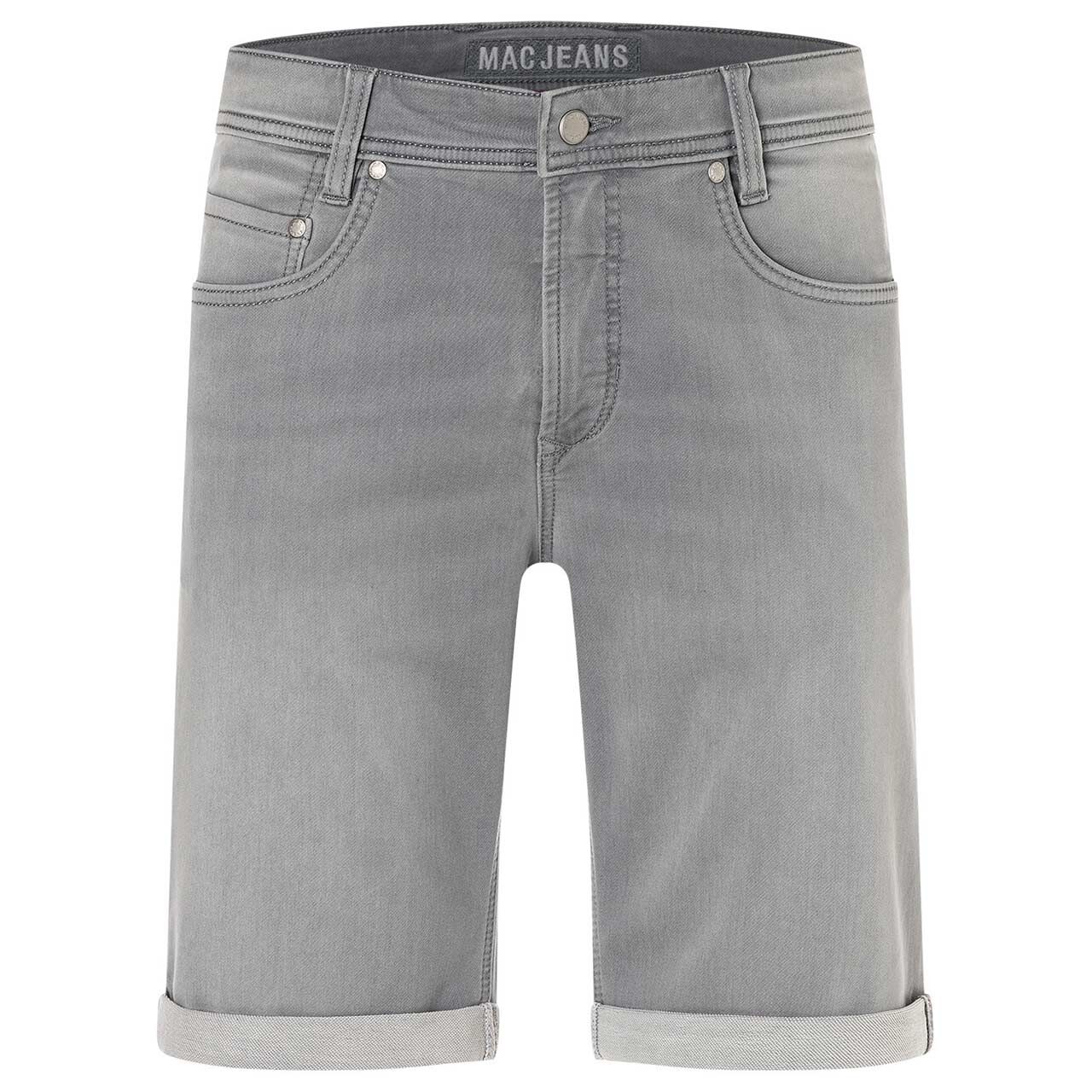 Herren Bermuda Jogn Jeans von MAC in Hellgrau angewaschen, weitere Vorderansicht