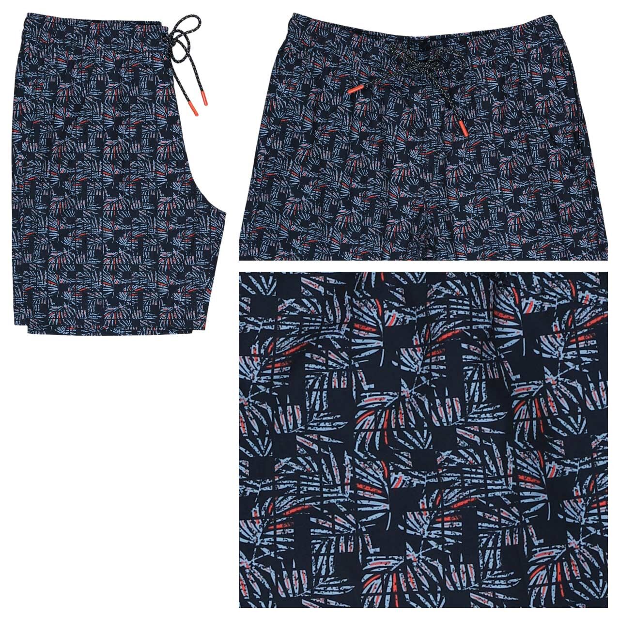 Tom Tailor Printed Swim Shorts blue palm tree design