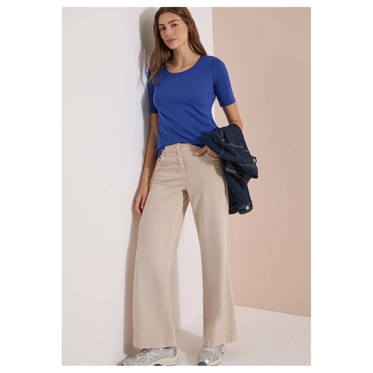 Damen T-Shirt Lena von Cecil in Blau, Ganzkörperansicht