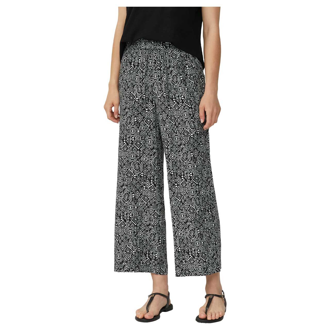 Damen 3/4 Hose von s.Oliver in Schwar mit Print, detaillierte Ansicht