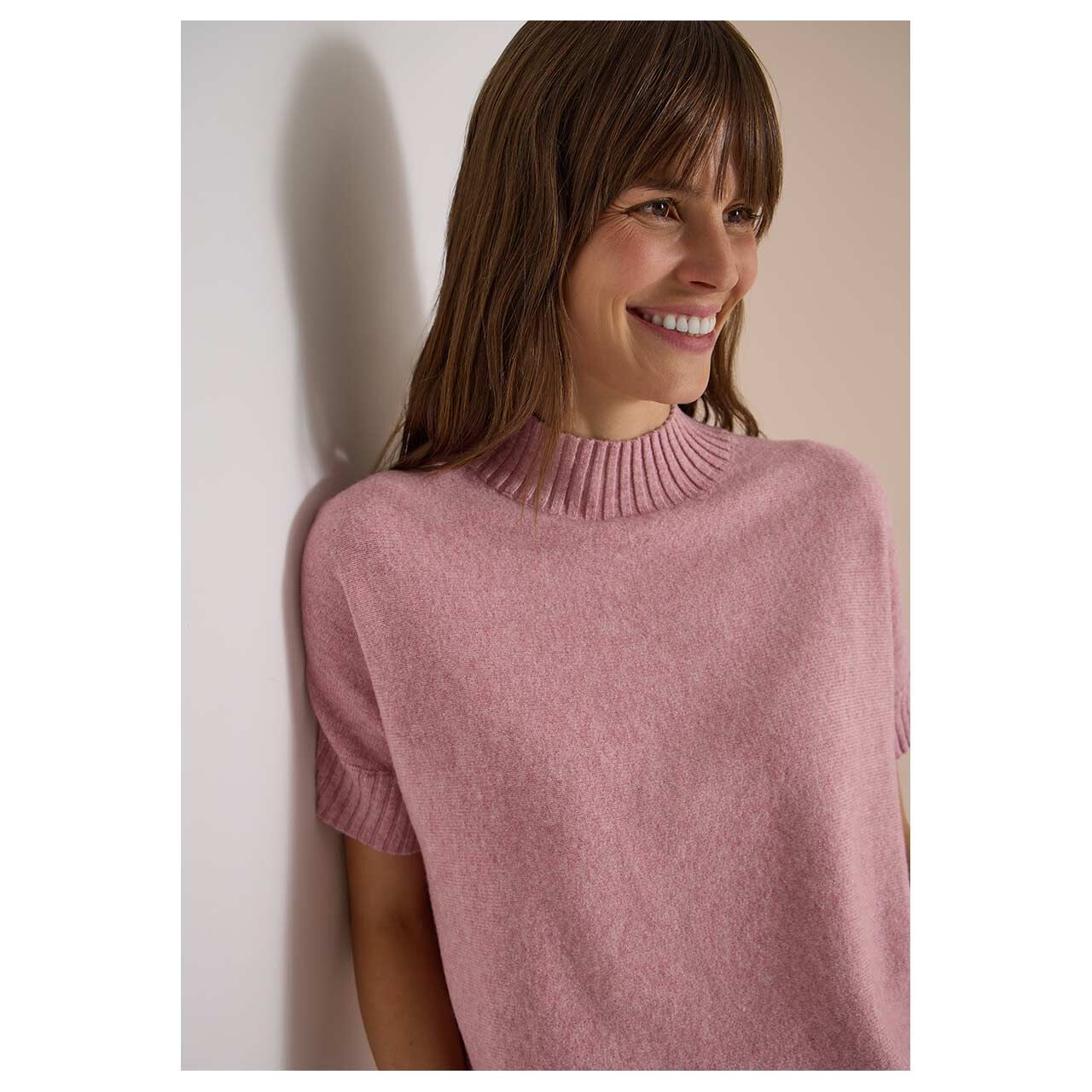 Cecil Damen Kurzarm Pullover Shortsleeve Dolman velvet rose melange