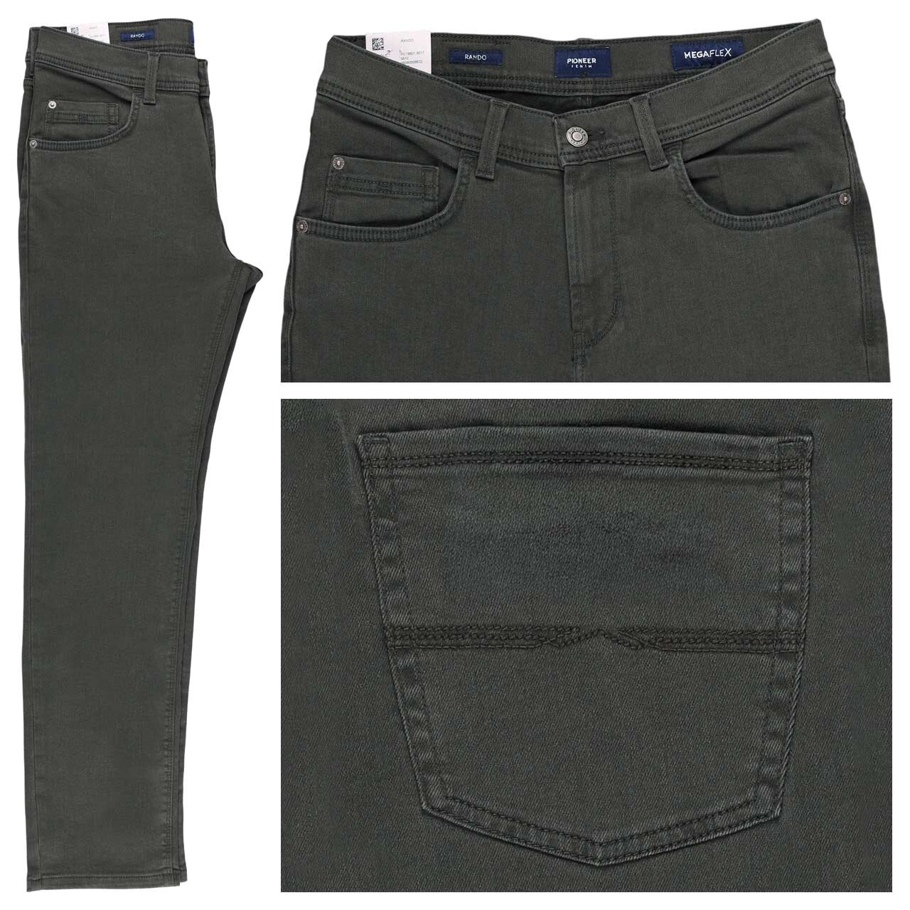 Pioneer Rando Jeans Megaflex forest green raw thermo denim
