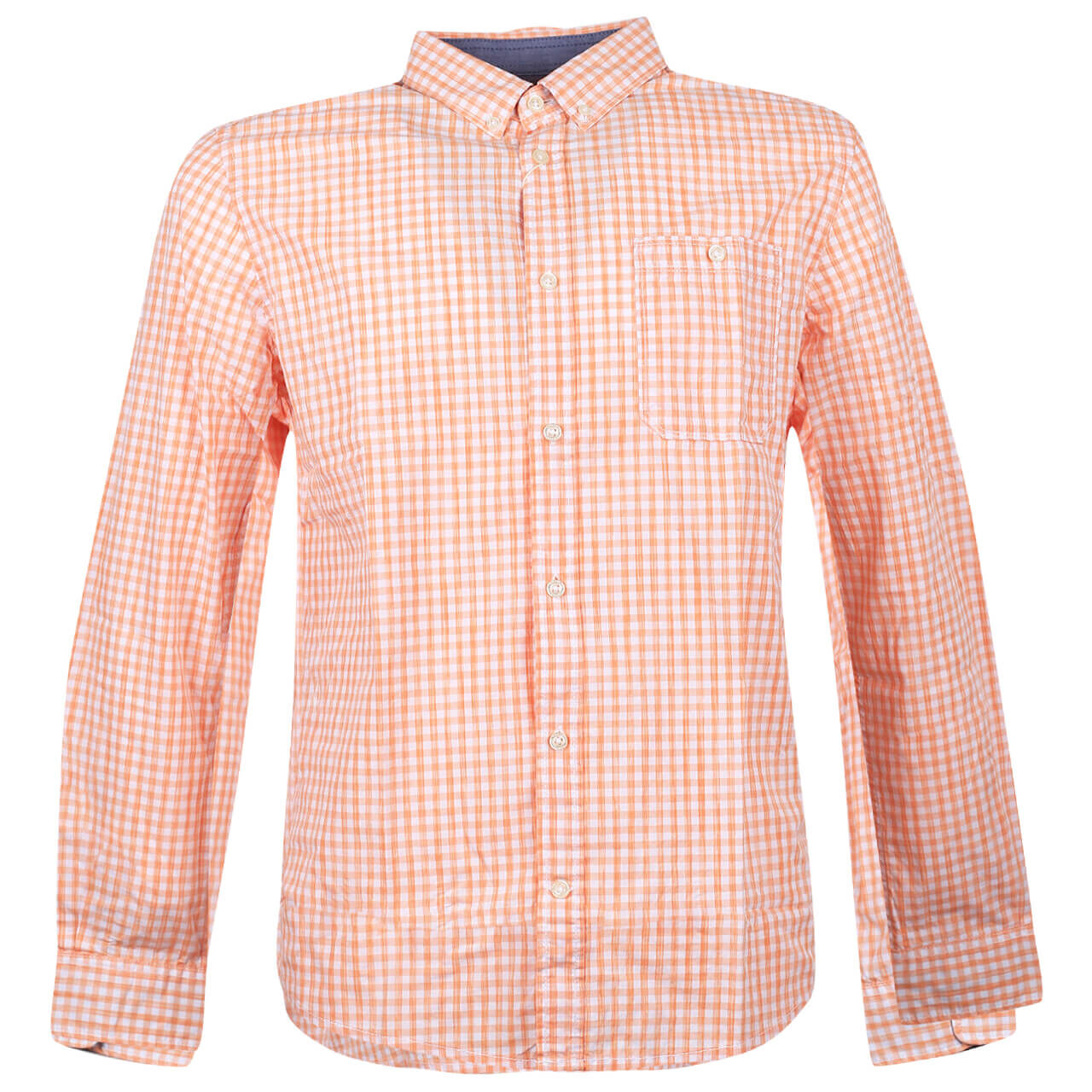 tomtailor-hemd-orange-28584 Tom Tailor Hemd für Herren in Orange kariert, FarbNr.: 28584