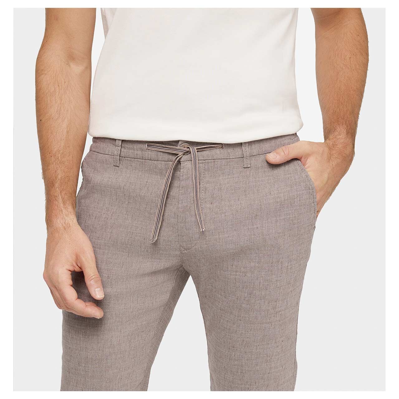 MAC Lennox Sport Chino Leinenhose clay