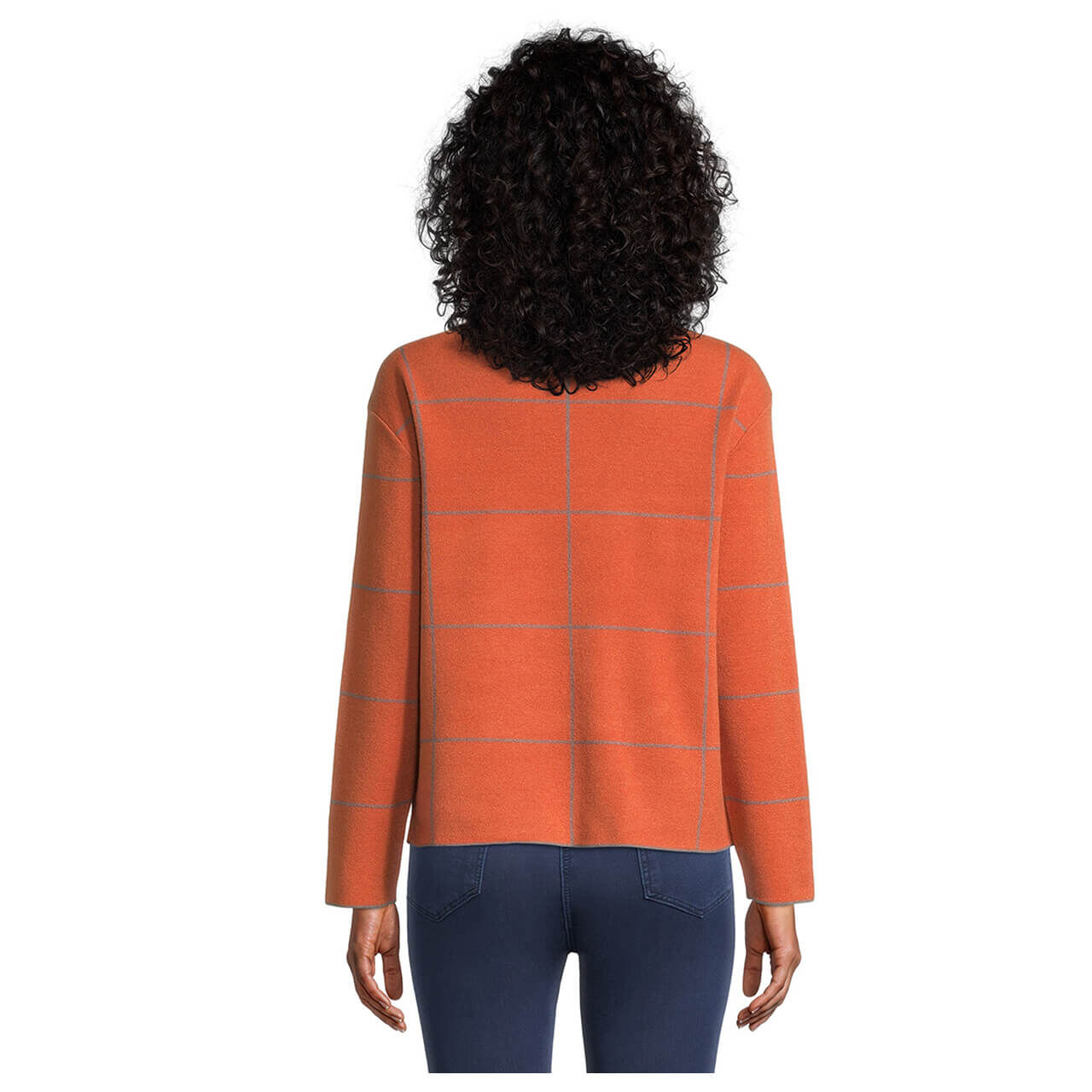 betty-barclay-pullover-orange-3891-model-hinten Betty Barclay Pullover für Damen in Orange, FarbNr.: 3891