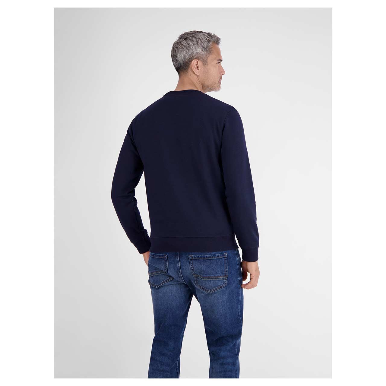 Herren Sweatshirt von Lerros in Dunkelblau, Rückansicht am Model