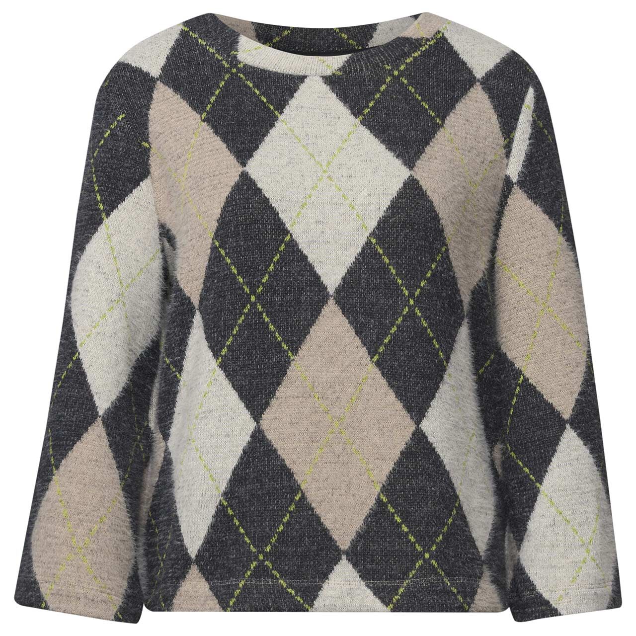 Street One Damen 3/4 Arm Pullover Modern Fluffy Dessin armor grey