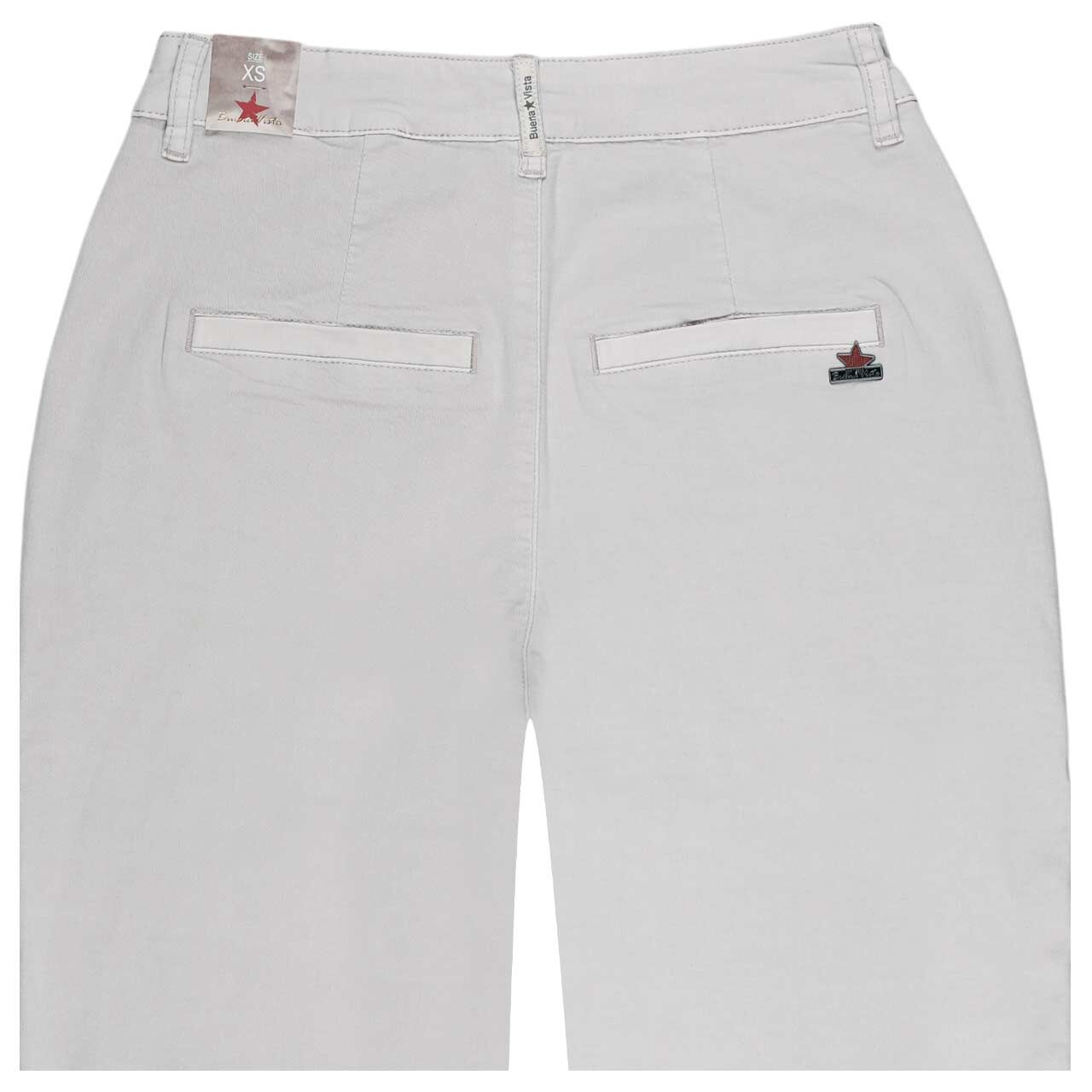 Damen 7/8 Baumwollhose Chino Summer Twill von Buena Vista in Zartgrau, detaillierte Rückansicht