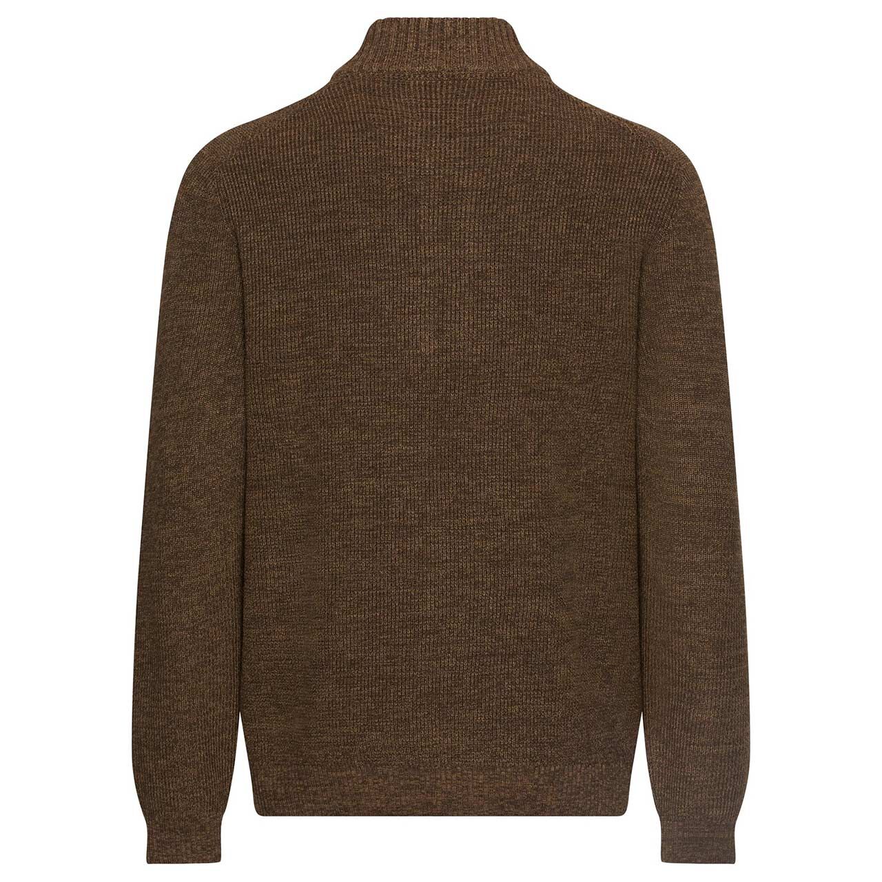 Herren Pullover Troyer von Camel active in der Farbe Dunkelbraun meliert, Rückansicht