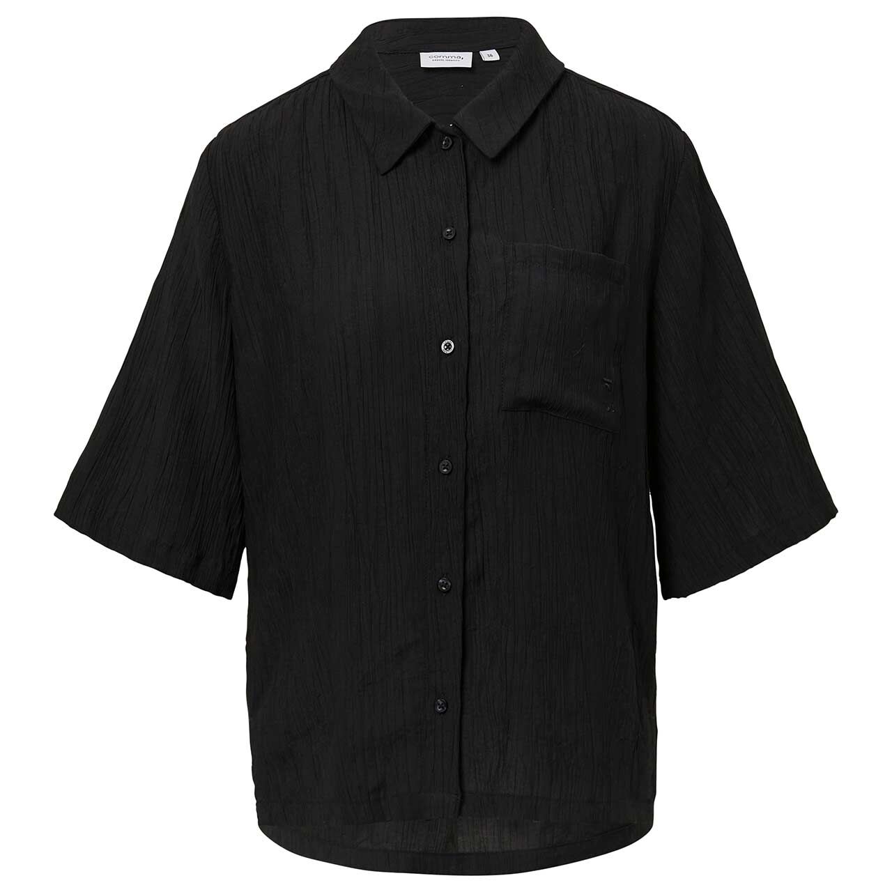 Comma Damen Kurzarm Bluse black