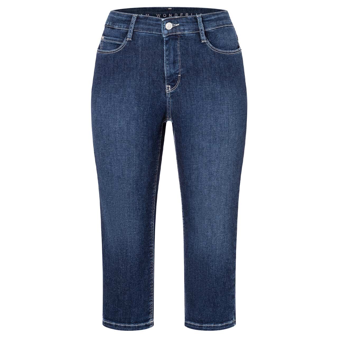 Damenjeans Dream Sun von MAC in Dunkelblau angewaschen, Vorderansicht am Model