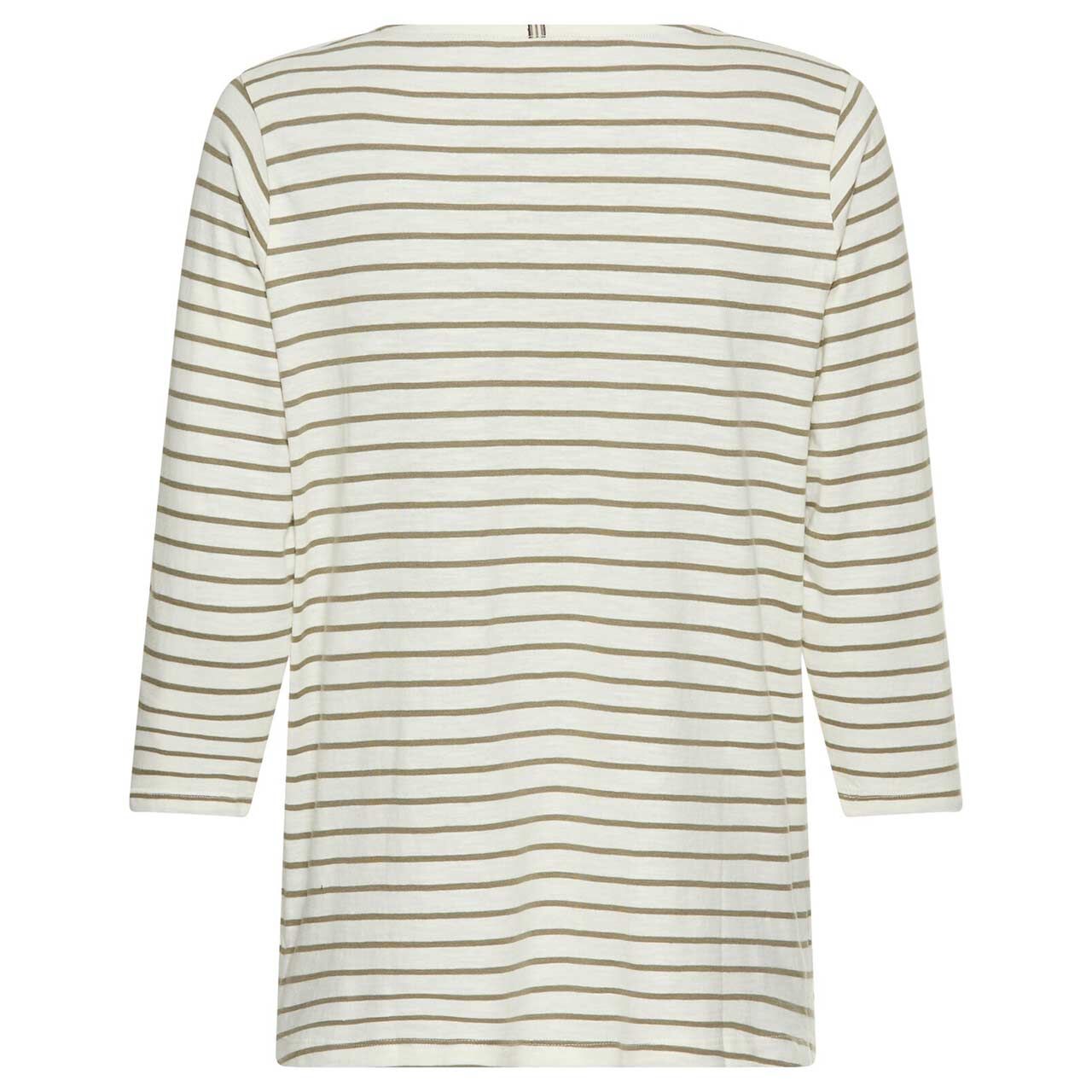 Damen 3/4 Arm Shirt von Camel active in Olivgrün gestreift, Rückansicht